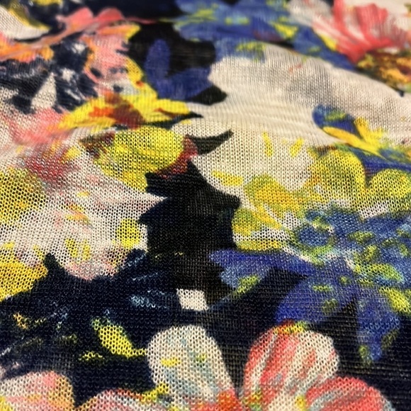 Princess Vera Wang blue and yellow floral tunic length tank top w sheer bottom - Picture 11 of 11